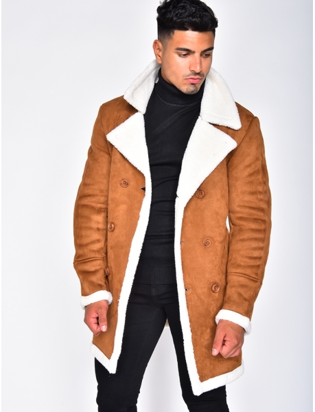 Suedette Coat with Fur