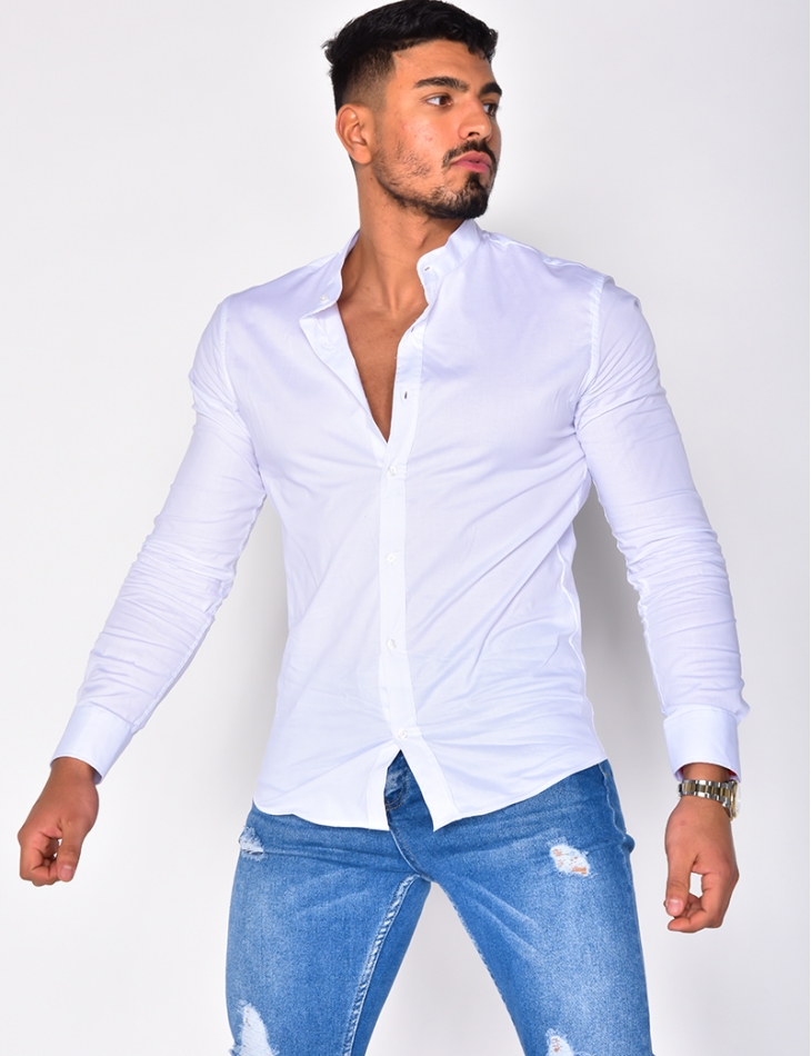 Mandarin Collar Shirt Jeans Industry