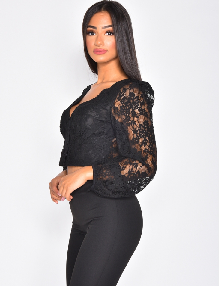 Wrapover Lace Top