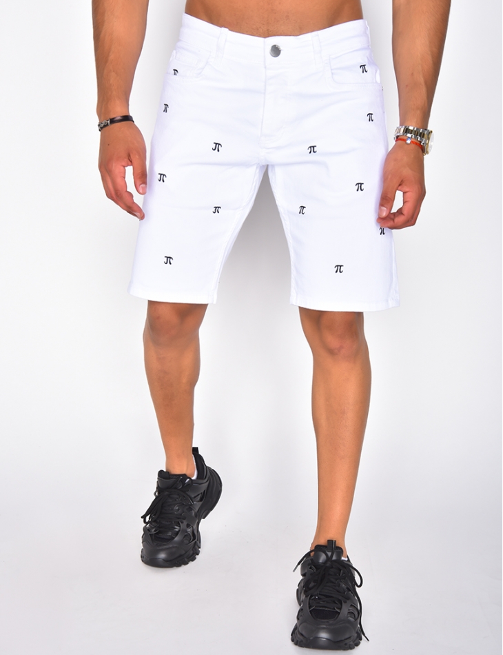 Denim Shorts with Pattern