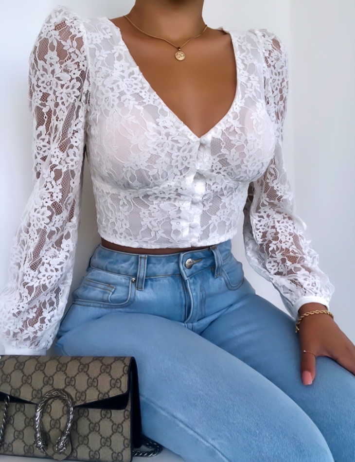 Wrapover Lace Top