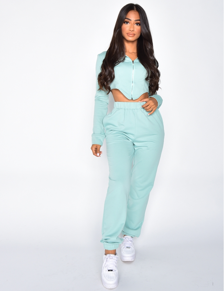Jogging Bottoms and Jacket with Zip and Hood Co-ord