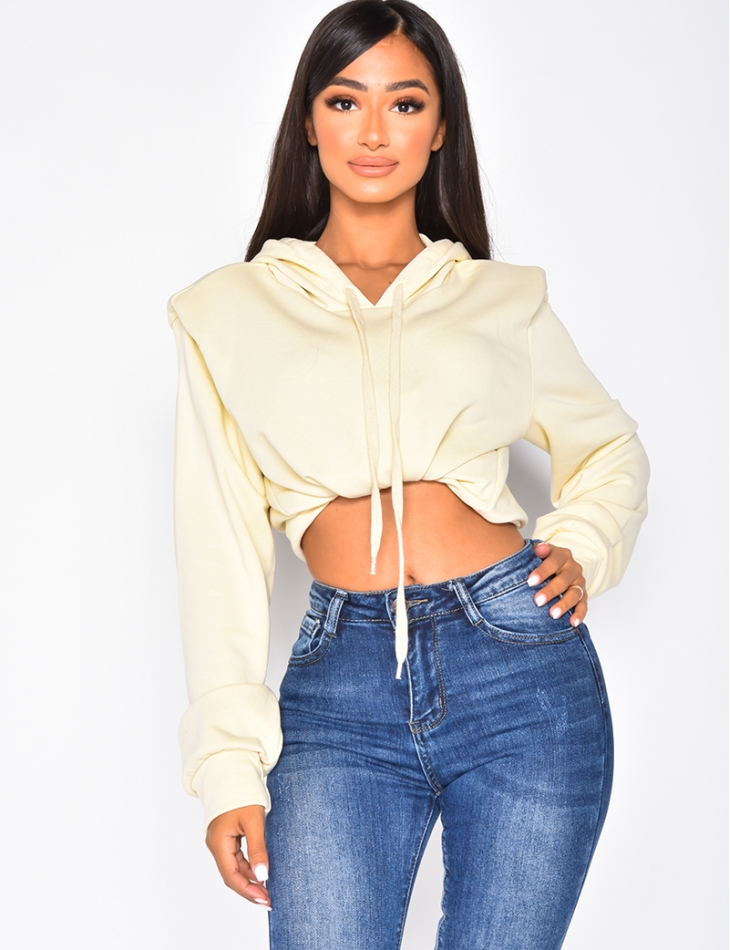 Sweatshirt with Hood and Shoulder Pads