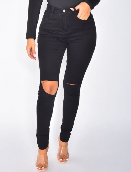 Jeans mit hoher Taille, Skinny Fit