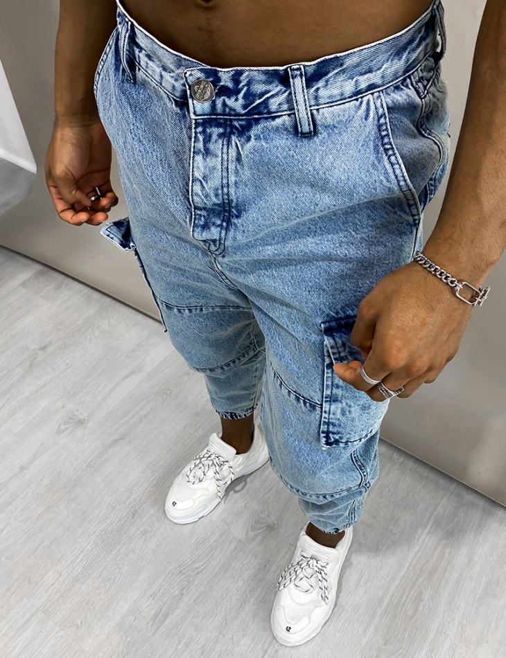 Jeans cargo à poches