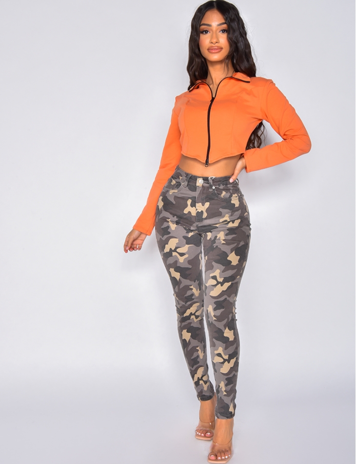 Jeans motif camouflage