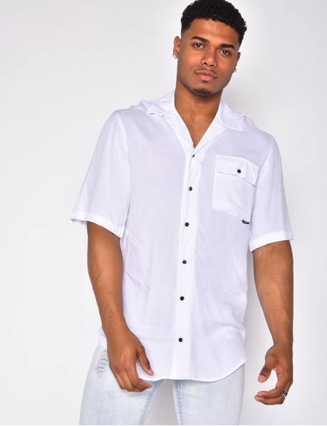 Men's bi-colour buttoned shirt