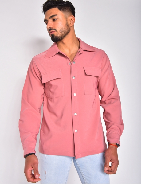 - Long-sleeved shirt with snap fasteners