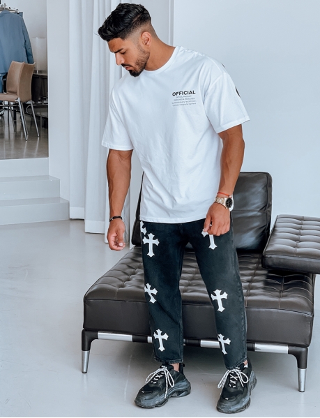 Cross pattern jeans