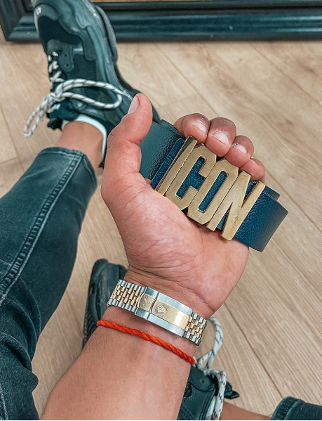 "ICON" leather belt