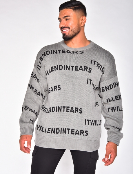 Woolly jumper with lettering