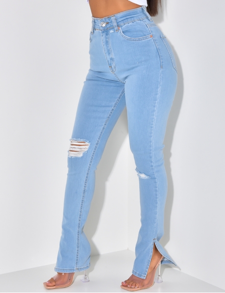 Ultra Stretchy Skinny Jeans with Slits