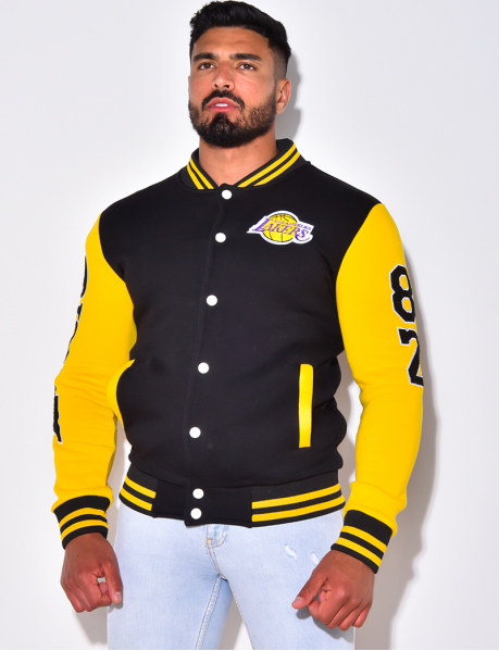 "Lakers" button-up bomber jacket
