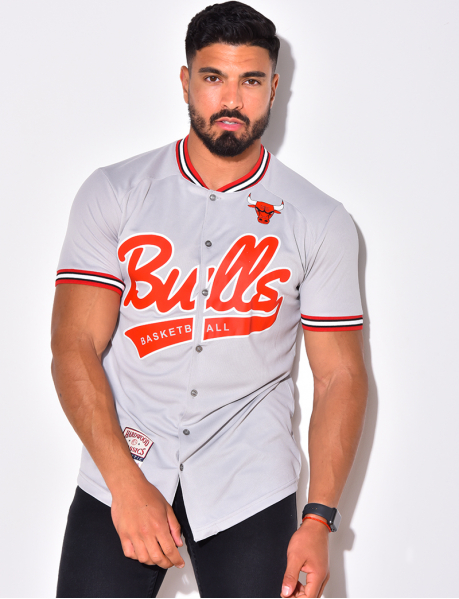 T-shirt fin à boutonner " Bulls"