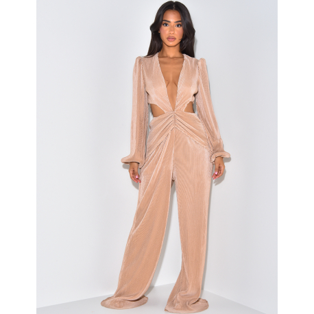 Bodycon Jumpsuit with High Collar