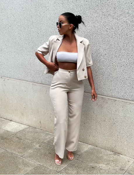Short Blazer and Tailored Trousers Co-ord