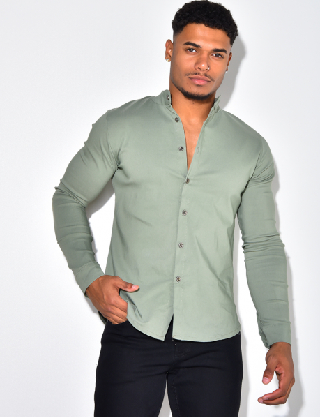 Long-Sleeved Shirt with Round Neck