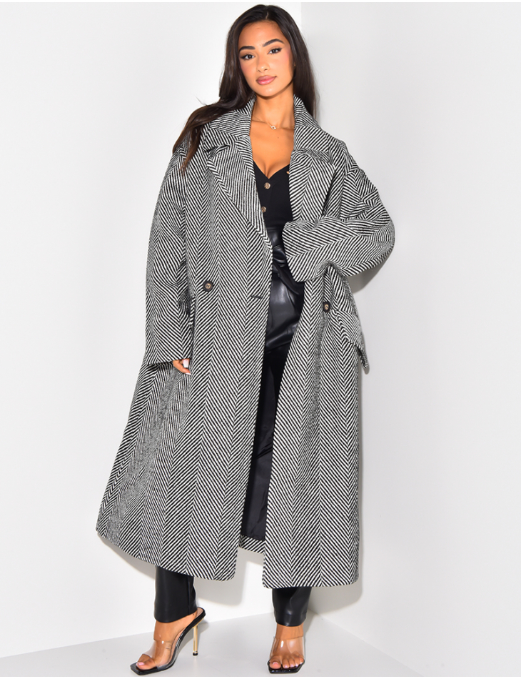 manteau oversize gris femme