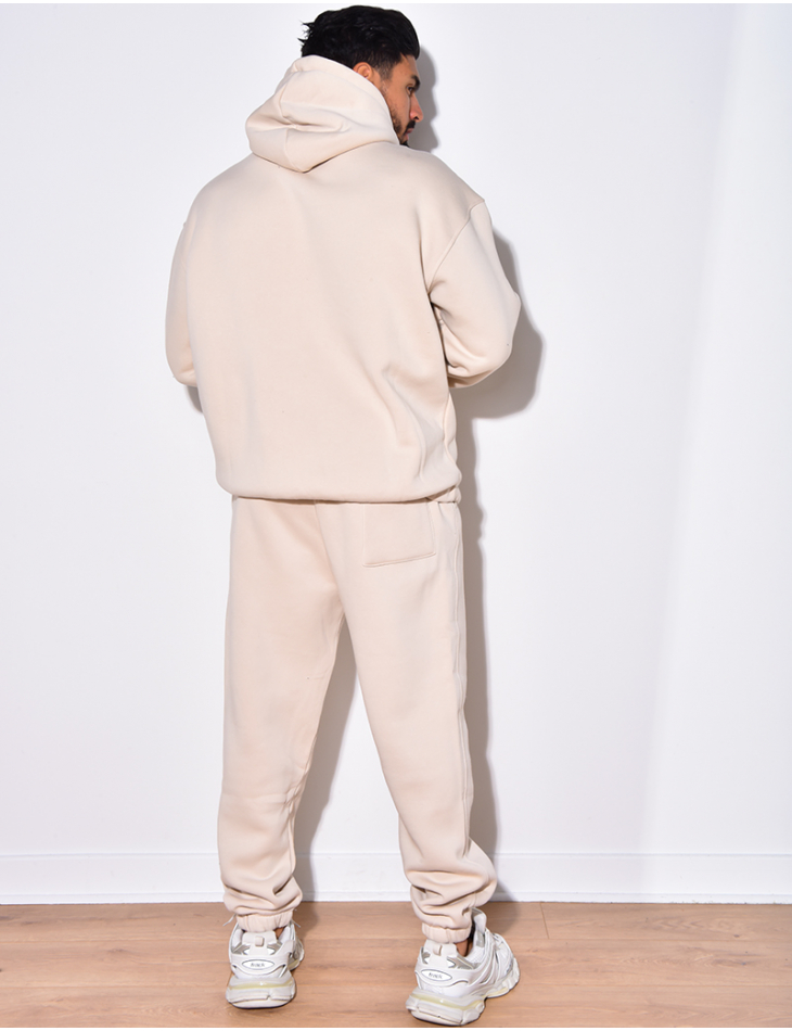 Hoodie with zip and pocket and jogging bottoms set