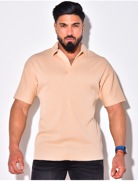 Textured Men's Polo Shirt