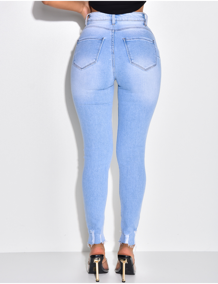 Jeans skinny ultra stretchy push-up bleu clair