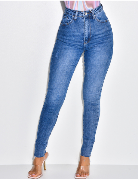 Jeans skinny ultra stretchy taille haute