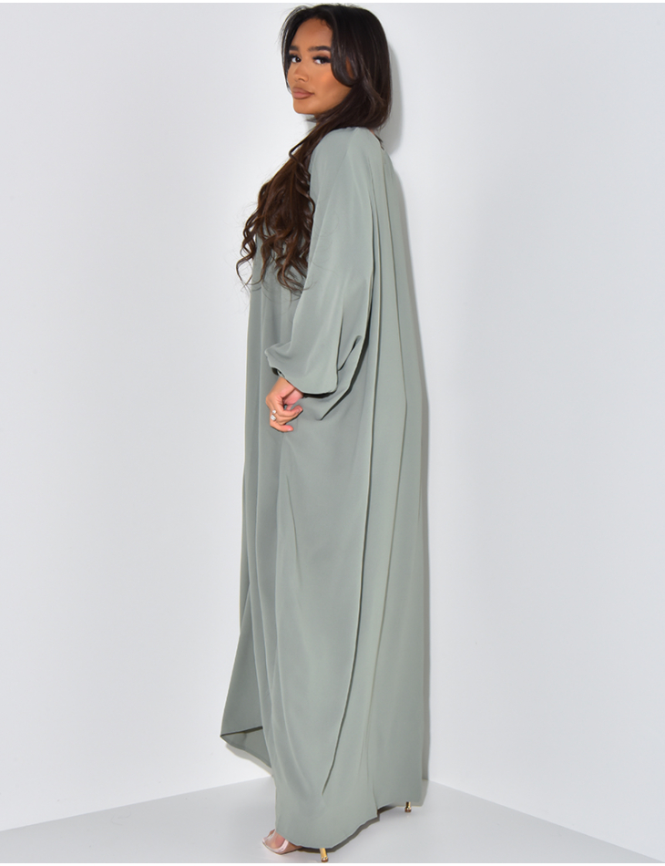 Abaya à strass & pompons