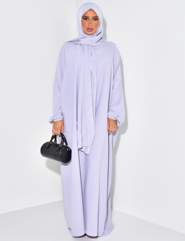 Robe abaya oversize fluide à voile integré