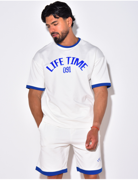 "Life time" T-shirt and shorts set