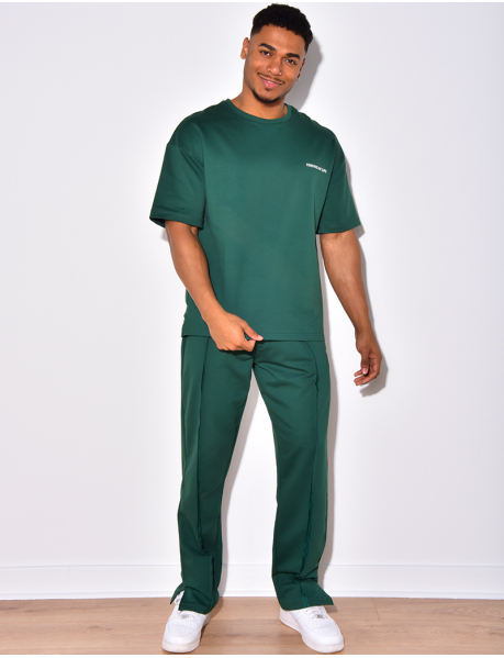 T-shirt and trousers with front seam set