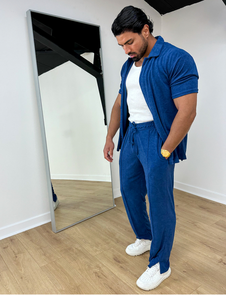 Terrycloth shirt and trousers set