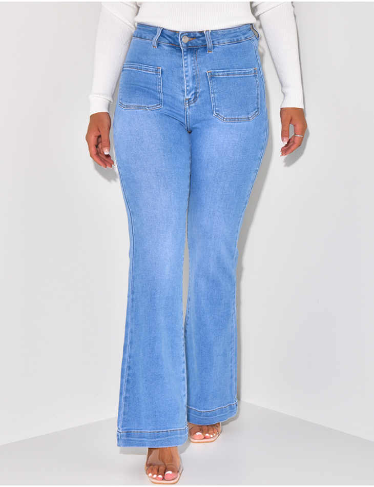 High-waisted jeans with pocket placket