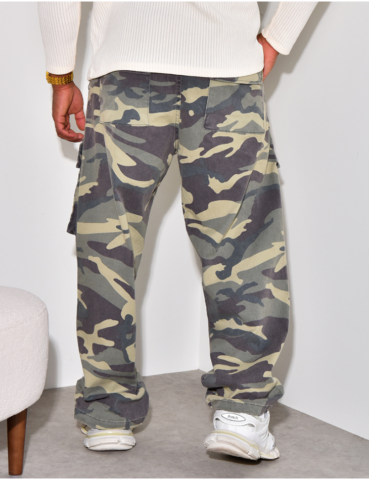 Pantalon à poches camouflage