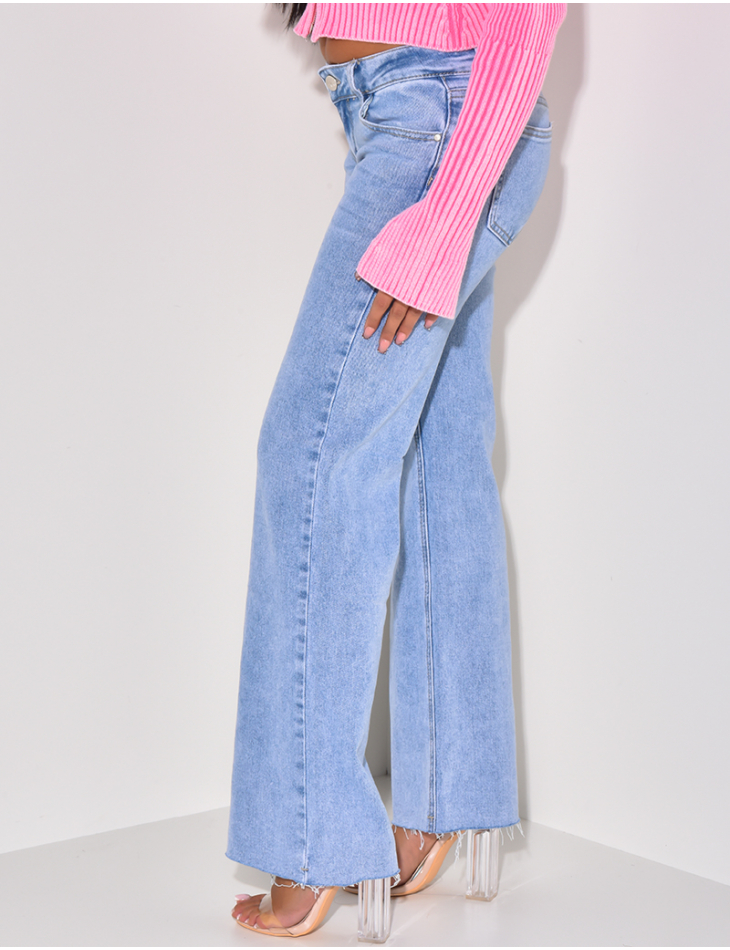   Light blue washed low-rise jeans