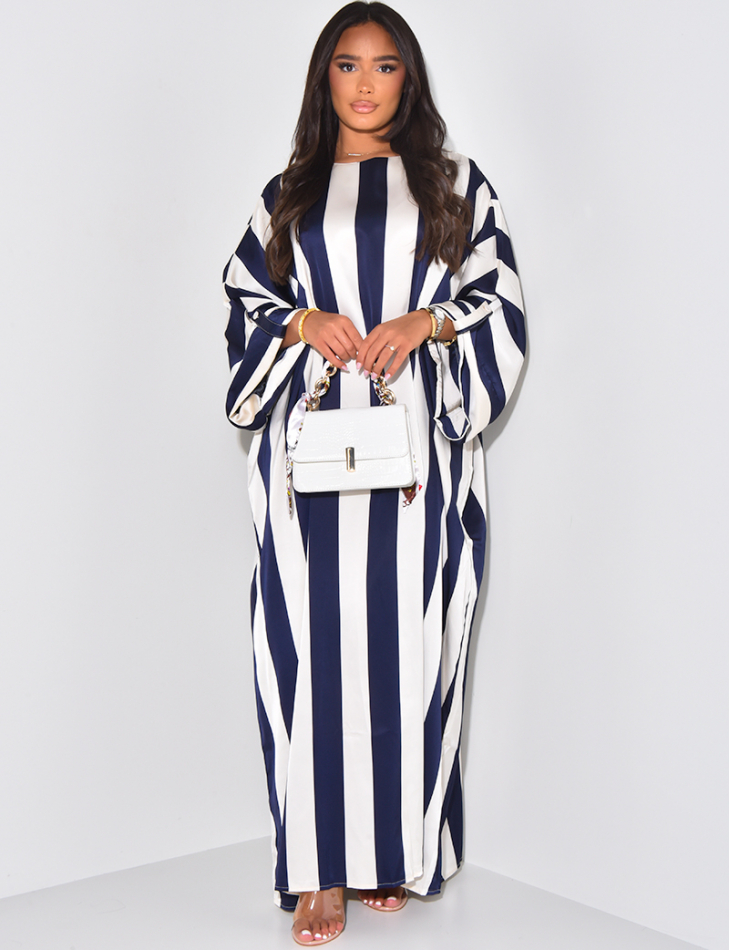Abaya mit kontrastierenden Streifen
