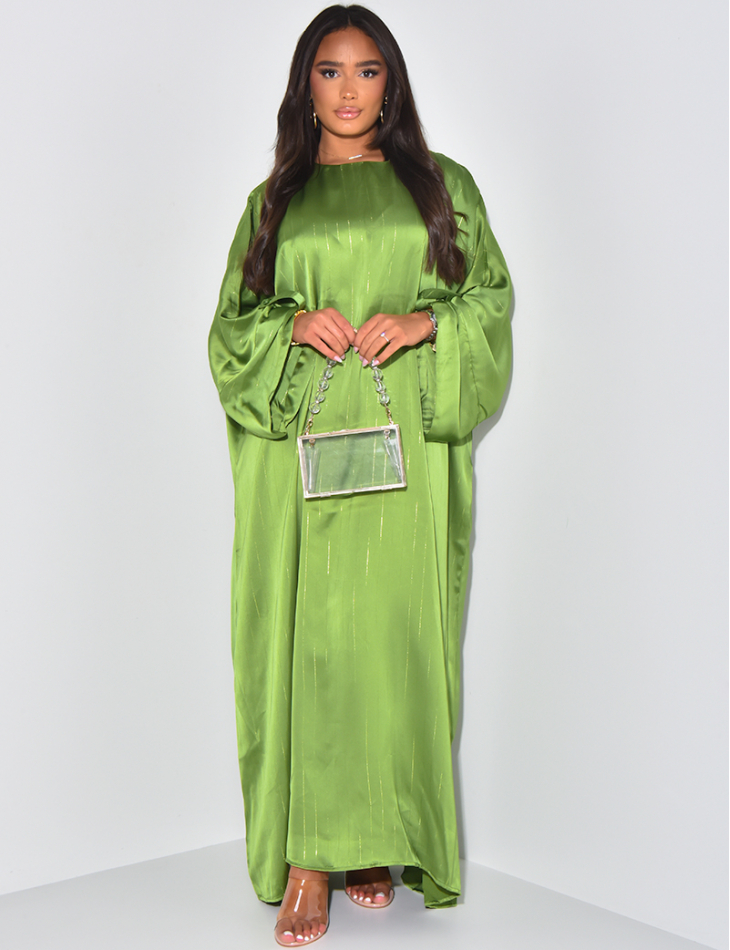Abaya à rayures dorées