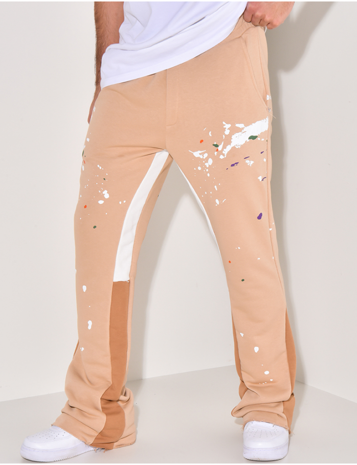 Pantalon de jogging à tâches de peinture