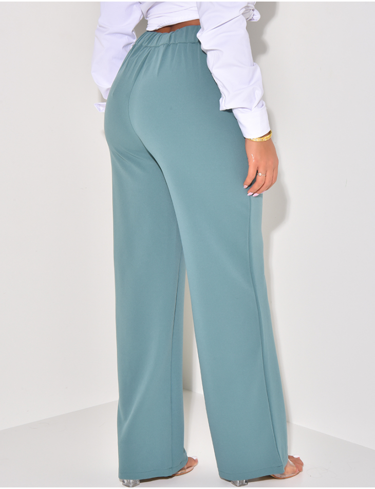 Straight tailored pants with bands