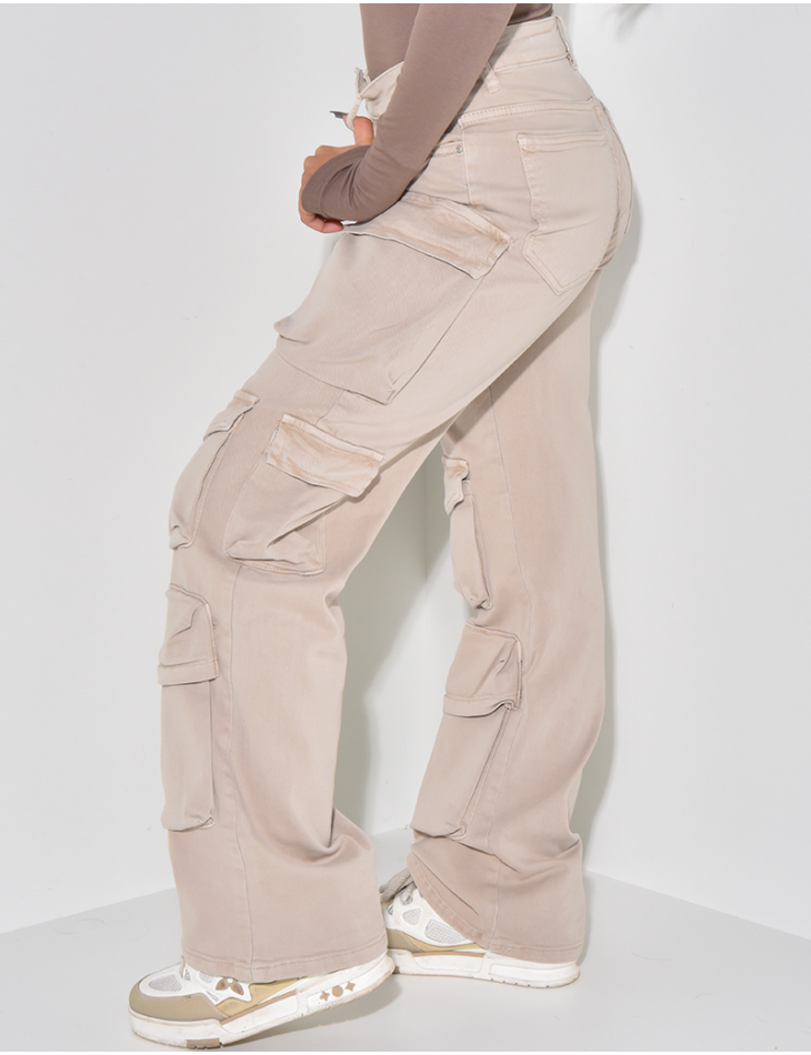Jeans cargo stretchy multipoches