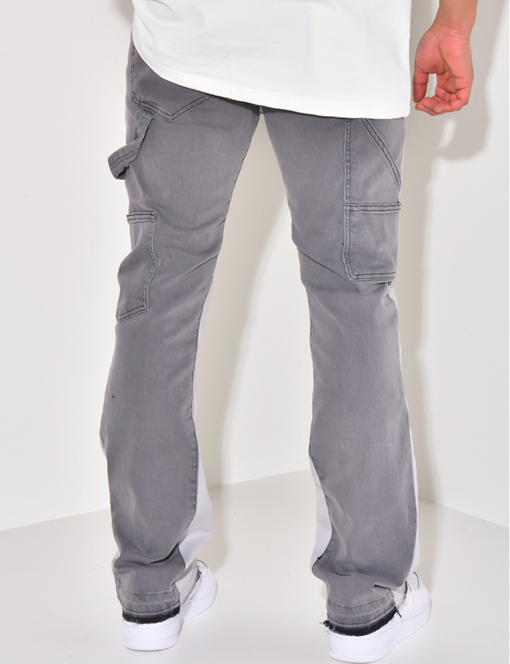 Two-tone jeans with inserts