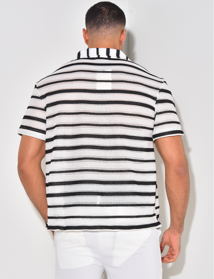 Openwork striped shirt