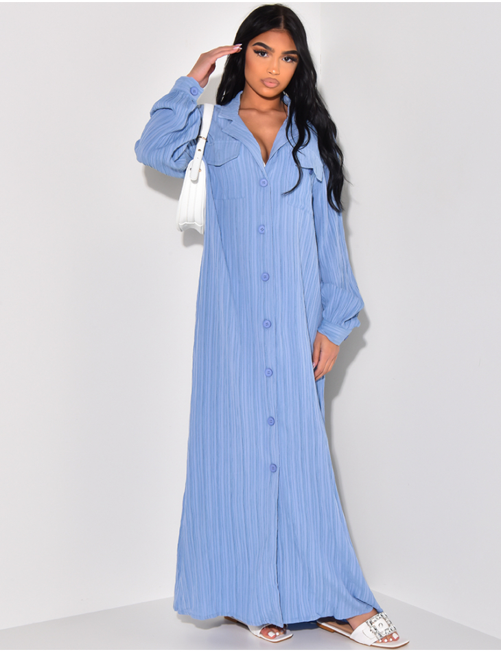 Shirt-style maxi dress with pockets