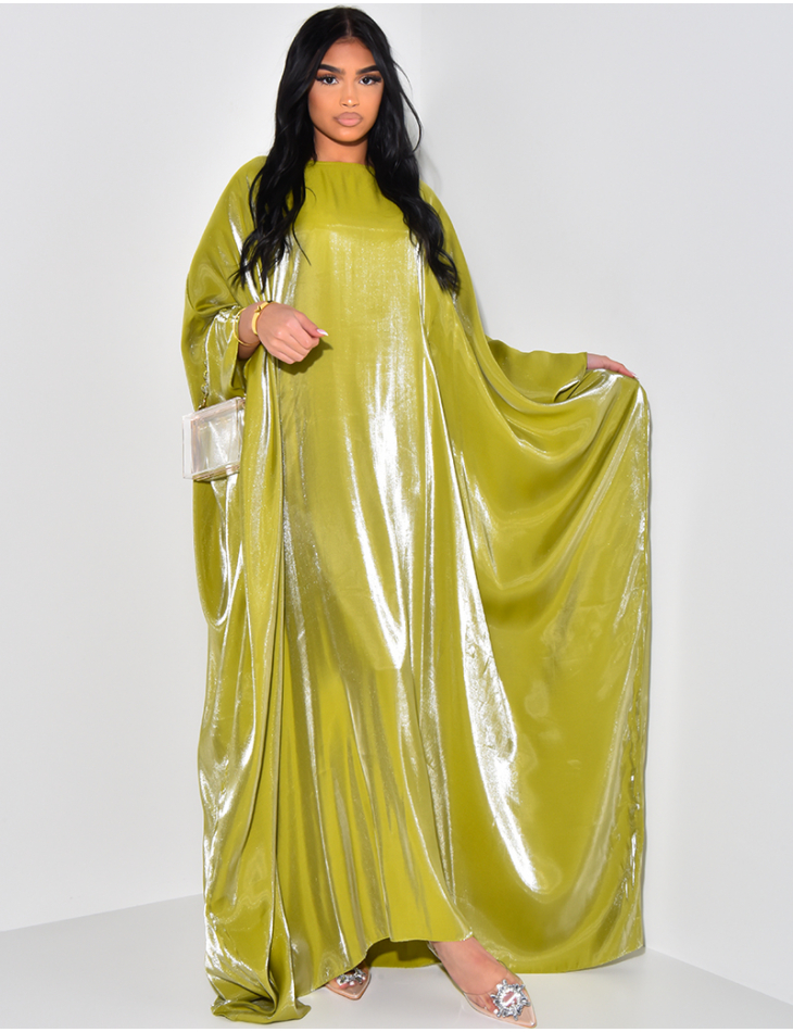 Locker sitzende Abaya aus irisierendem Stoff