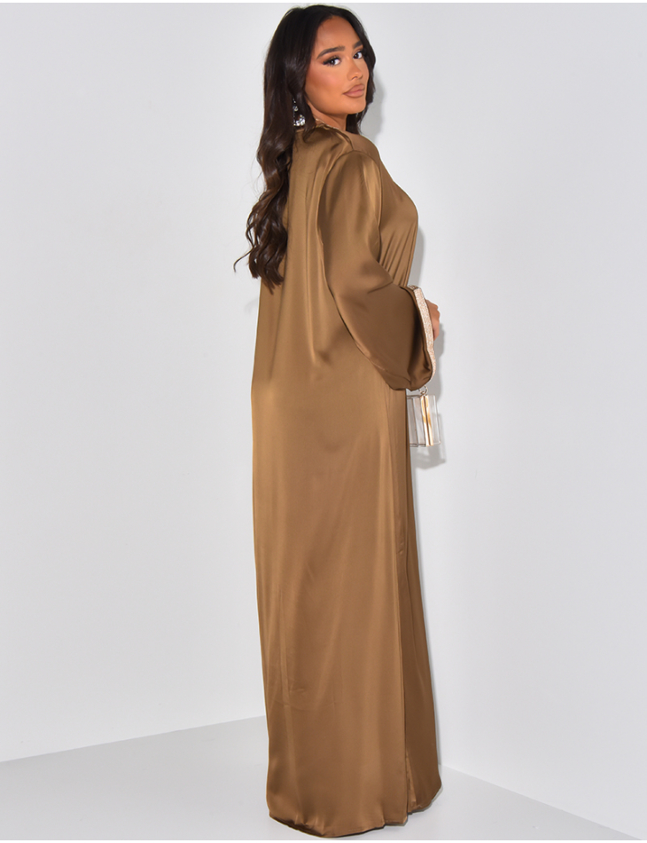  Abaya with gold embroidery