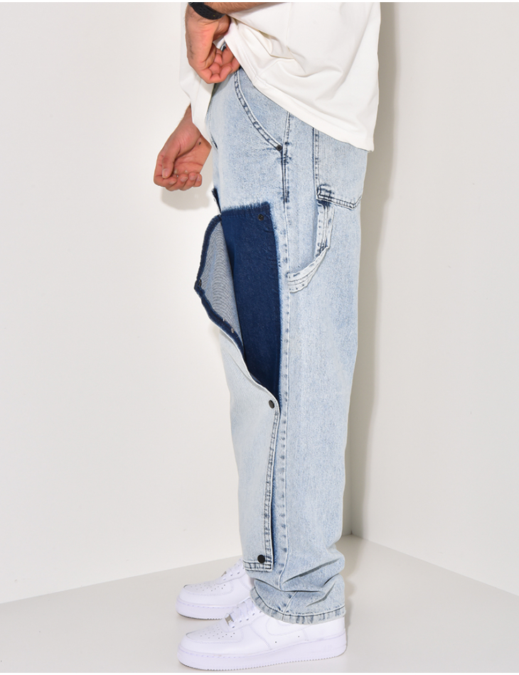 Jeans with snap inserts