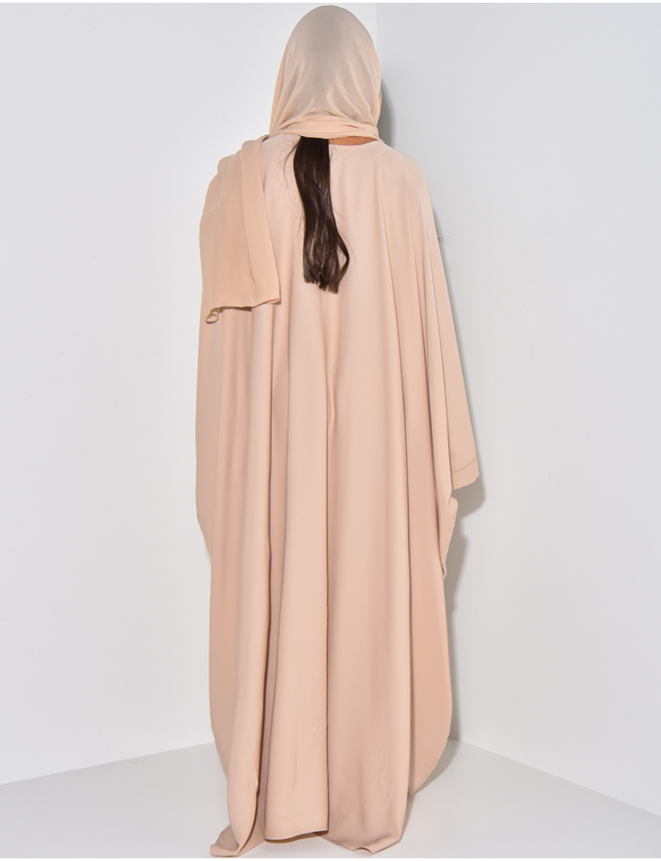 Abaya made in Dubai with rhinestones and matching scarf