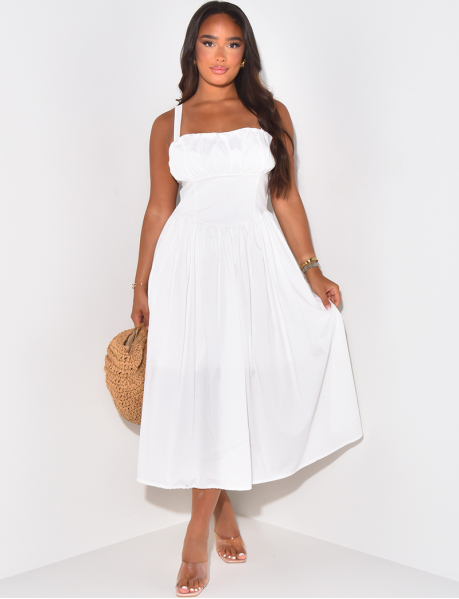 Cotton fit-and-flare dress.