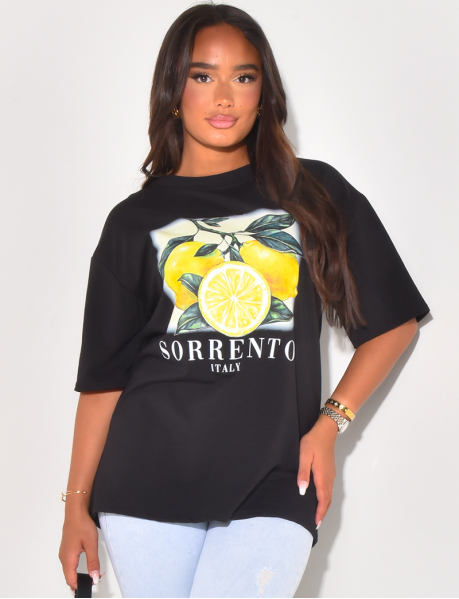 Übergroßes T-Shirt mit aufgedrucktem Muster "Sorrento".